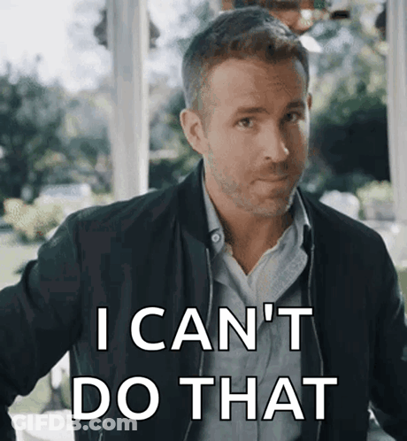 Man In Black Jacket Says I Can't Do That GIF