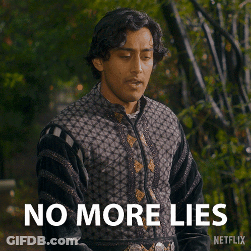Man In Black Jacket Says No More Lies GIF