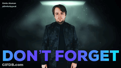 Man In Black Jacket Standing In Front Of Don't Forget Sign GIF