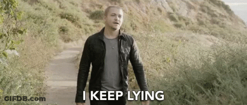 Man In Black Jacket Walking With I Keep Lying GIF