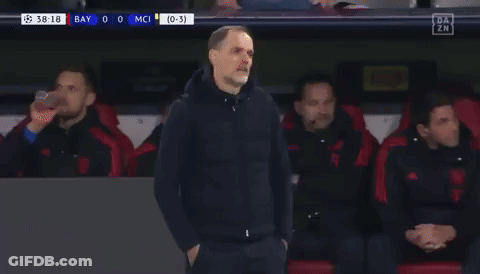 Man In Black Jacket Watching Bayern Vs Man City GIF