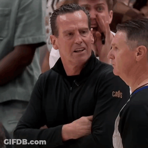 Man In Black Jacket With Cavs GIF