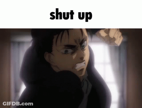 Man In Black Jacket With Fist Saying Shut Up GIF