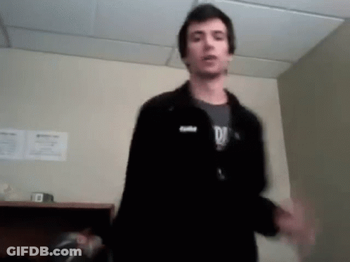 Man In Black Jacket With Gray Shirt And Letter D GIF