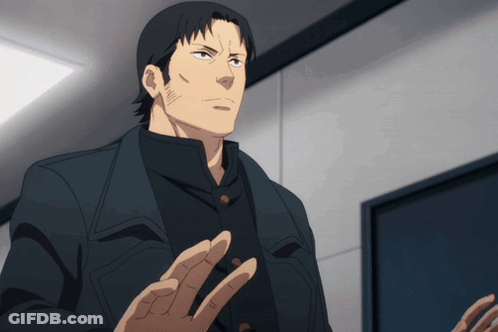 Man In Black Jacket With Hands Outstretched Hallway GIF