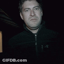 Man In Black Jacket With Letter A GIF