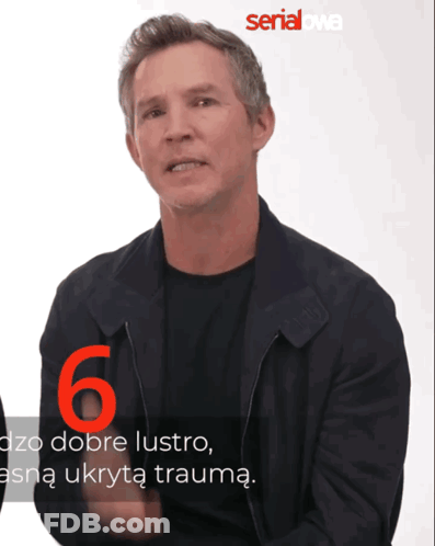 Man In Black Jacket With Number 6 GIF