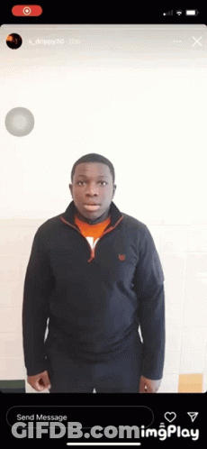 Man In Black Jacket With Send Message Button GIF