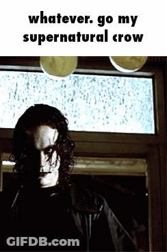 Man In Black Jacket With Whatever Go My Supernatural Crow GIF