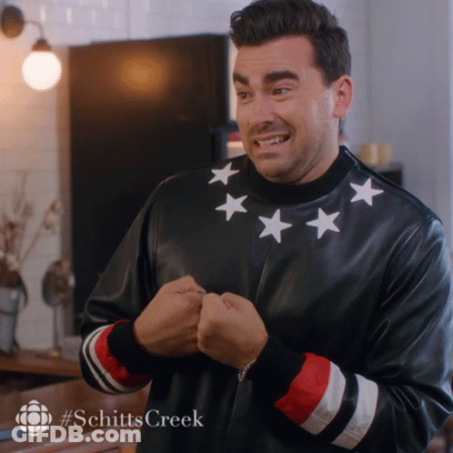 Man In Black Jacket With White Stars GIF