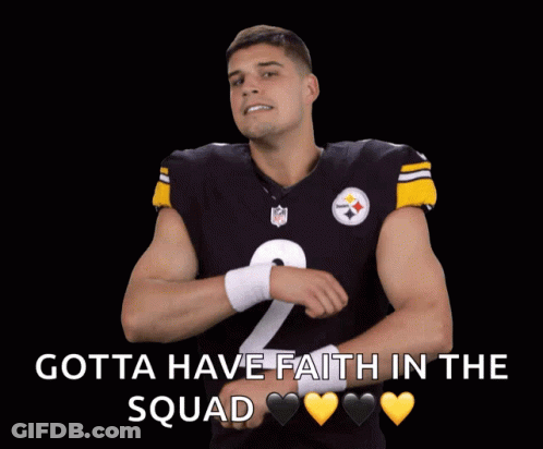 Man In Black Jersey Saying Gotta Have Faith In The Squad GIF