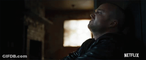 Man In Black Leather Jacket Looking Up GIF