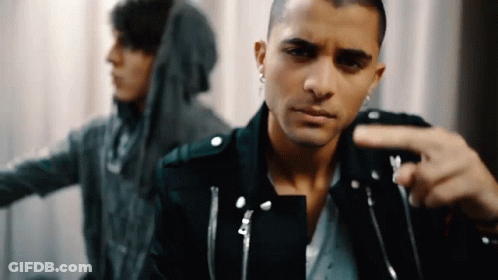 Man In Black Leather Jacket Pointing GIF