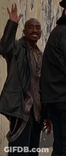 Man In Black Leather Jacket Waving GIF