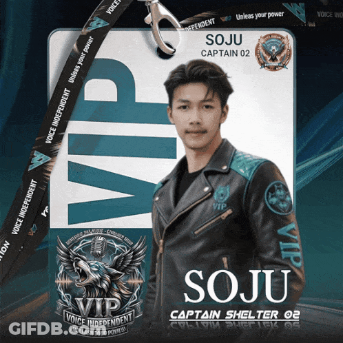Man In Black Leather Jacket With Soju Captain Shelter 02 Lanyard GIF