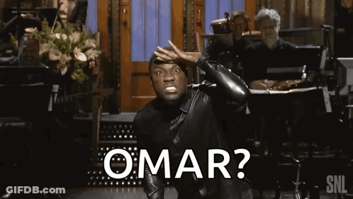 Man In Black Leather Suit Making Funny Face Asking Omar GIF
