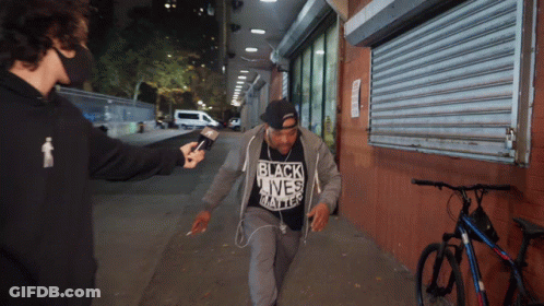 Man In Black Lives Matter Shirt GIF