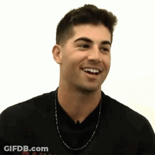 Man In Black Shirt And Chain Smiling GIF