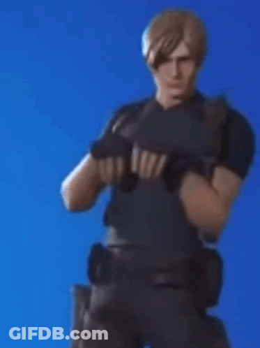 Man In Black Shirt And Gloves Blue Background GIF