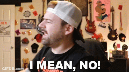 Man In Black Shirt And Hat Says I Mean No GIF