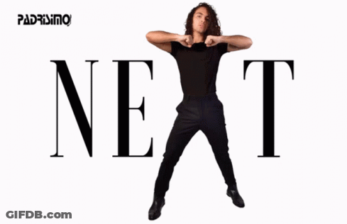 Man In Black Shirt And Pants Before Word Next GIF