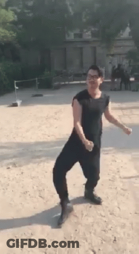 Man In Black Shirt And Pants On Sandy Field GIF