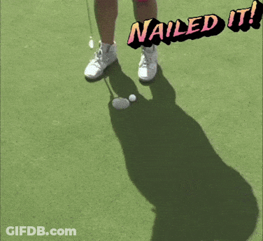 Man In Black Shirt And Pink Shorts On Golf Course GIF
