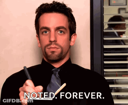 Man In Black Shirt And Tie Saying Noted GIF