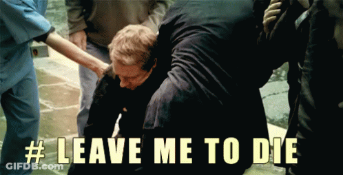 Man In Black Shirt Being Helped # Leave Me To Die GIF