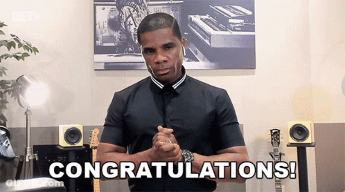 Man In Black Shirt Congratulating Someone GIF