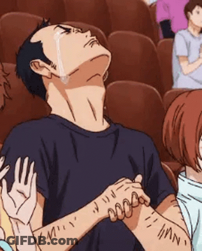Man In Black Shirt Crying In Theatre GIF
