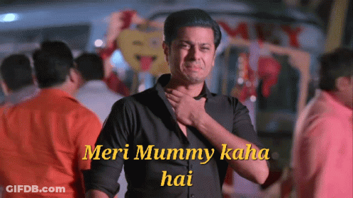 Man In Black Shirt Crying Meri Mummy Kaha Hai GIF