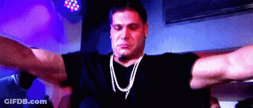 Man In Black Shirt Dancing In Club GIF