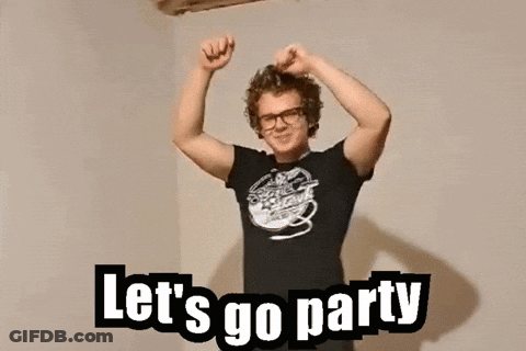 Man In Black Shirt Dancing Let's Go Party GIF