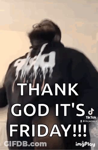 Man In Black Shirt Dancing Thank God It's Friday GIF