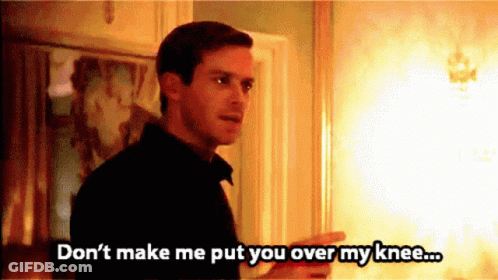 Man In Black Shirt Don't Make Me Put You Over My Knee GIF