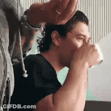 Man In Black Shirt Drinking Coffee GIF