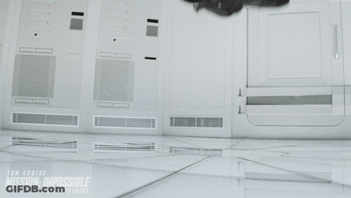 Man In Black Shirt Flying In Mission Impossible GIF