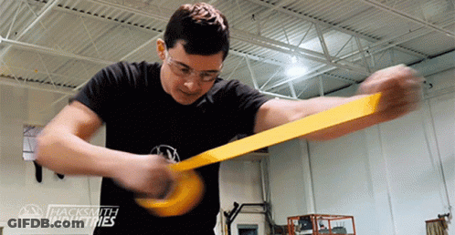 Man In Black Shirt Hacksmith Industries Measuring GIF