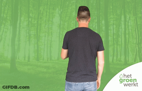 Man In Black Shirt Het Groen Werkt GIF