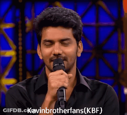Man In Black Shirt Holding Microphone Kavinbrotherfans (KBF) GIF