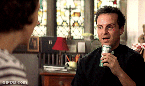 Man In Black Shirt Holding Soda Can GIF