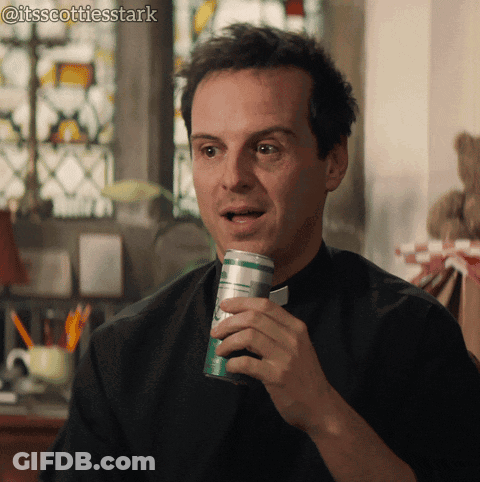 Man In Black Shirt Holding Soda Can @Itsscottlesstark GIF