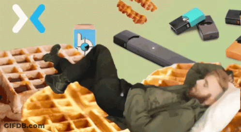 Man In Black Shirt Holding White Paw Glove GIF