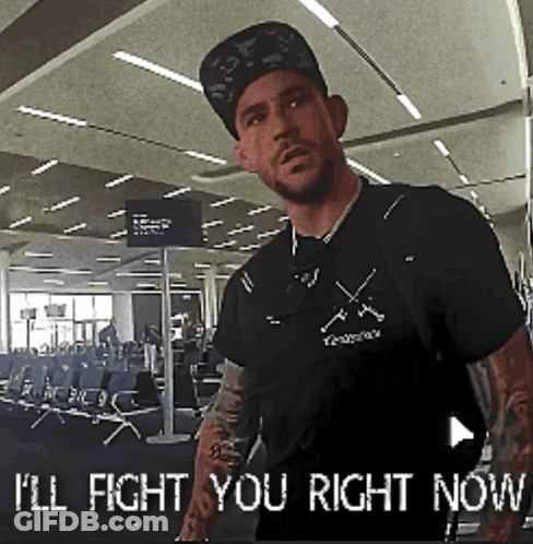 Man In Black Shirt I'll Fight You Right Now Waiting Room GIF