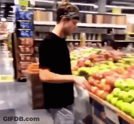 Man In Black Shirt In Front Of Apple Display GIF