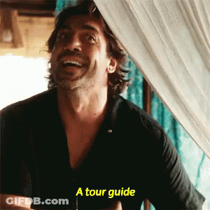 Man In Black Shirt Laughing Saying Tour Guide GIF