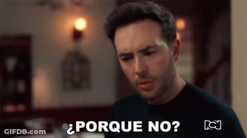 Man In Black Shirt Making Funny Face Asking Why No GIF