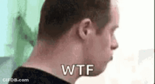 Man In Black Shirt Making Funny Face Saying WTF GIF