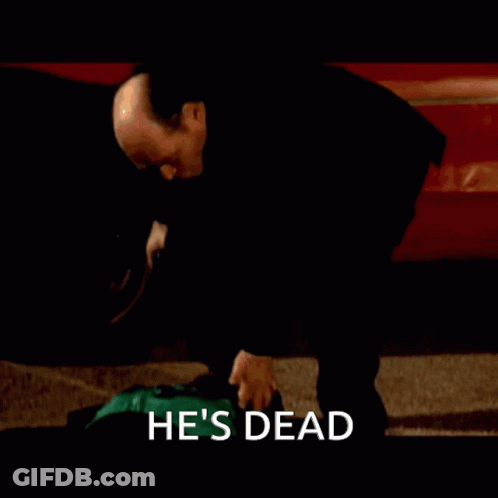 Man In Black Shirt Next To Car Saying He's Dead GIF